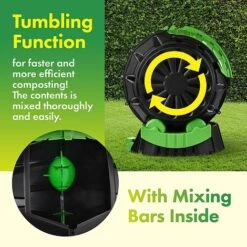 Tumbling Barrel Rolling 50L Composter 7 Tumbling Barrel Rolling 50L Composter -Garden Pro Shop 03 Faster composting