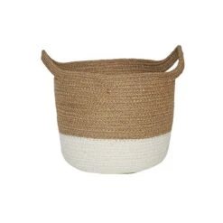 Geilo Jute White Lined Basket H20Cm D23Cm