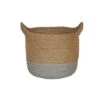 Geilo Jute Grey Lined Basket H20Cm D23Cm