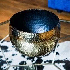 Hammered Bowl Gold/Black 30Cm -Garden Pro Shop AC30G 2