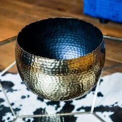 Hammered Bowl Gold/Black 30Cm -Garden Pro Shop AC30G 5