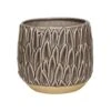 Arles Leaf Embossed Mocha Planter H24Cm D28Cm