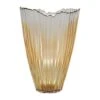 Amber Rippled Glass Vase H30Cm W20.5Cm