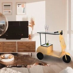 Idooka Green Metal Scooter Side Table -Garden Pro Shop BT1000 BARS.YELLOW.LifestyleLivingRoom