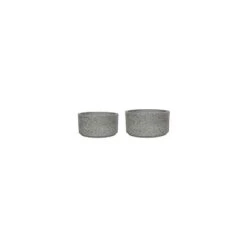 Catania Grey Terrazzo Set Of 2 Cylinder Bowls