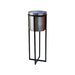 Calla Planter Stand Black/Pewter H58CM D22CM