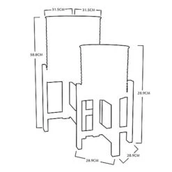 Idooka Metal Barrel Plant Pot Pair With Wooden Stands -Garden Pro Shop FZ30005 PLANTERS.Silhouette