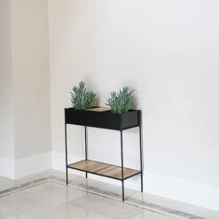 Indoor Kensington Metal Planter Stand In Black H76Cm W70Cm 5 Indoor Kensington Metal Planter Stand In Black H76Cm W70Cm -Garden Pro Shop IKMPSB76 2