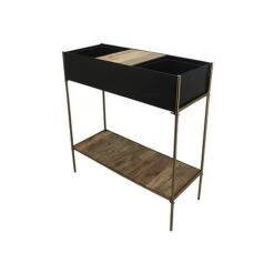 Indoor Kensington Metal Planter Stand In Gold H76Cm W70Cm