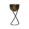 Indoor Kensington Tall Brass Metal Round Planter On Stand H42Cm W20Cm