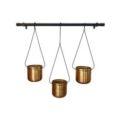 Linear Hanging Planters 81CM Black And Gold