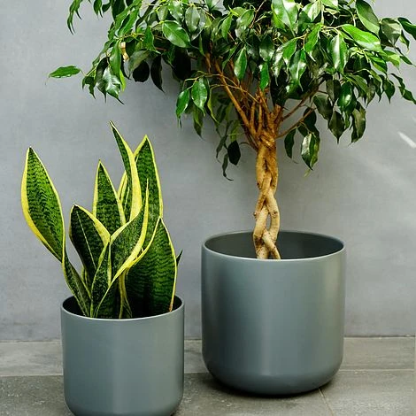 Lisbon Planter Charcoal H26Cm D26Cm 2 Lisbon Planter Charcoal H26Cm D26Cm - Image 2