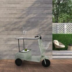 Idooka Green Metal Scooter Side Table -Garden Pro Shop Lifestyle20Outside20Bar