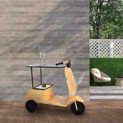 Idooka Green Metal Scooter Side Table -Garden Pro Shop Lifestyle20Outside20Bar1