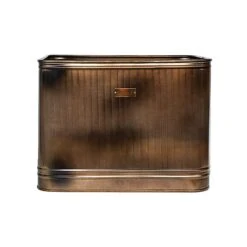 Outdoor Hampton Rectangular Copper Metal Planter H38Cm W50Cm