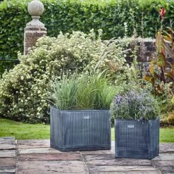 Outdoor Hampton Rectangular Galvanised Metal Planter H38Cm W50Cm -Garden Pro Shop OHRGMP50 2