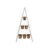 Outdoor Vertical Gold Metal Wall Plant Stand With Planters H128Cm W51Cm Planter Size Ext Diam 9Cm