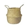 Seagrass Chevron White Lined Basket Medium H30Cm D35Cm
