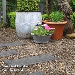 Eco-Friendly Grey Stepping Stone Rail Road Sleepers -Garden Pro Shop STEP STONERAIL S46999