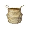 Seagrass Tribal White Lined Basket Medium H30Cm D35Cm