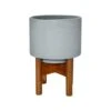 Vigo Concrete Grey Planter With Stand 24cm