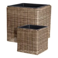 Idooka Black Round Trio Of Plant Pots -Garden Pro Shop VN8000 PLANT POTS.NATURAL.Main