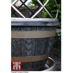 Wooden Barrel Effect Tower Pot -Garden Pro Shop WOOD KB0330 B