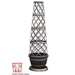 Wooden Barrel Effect Tower Pot -Garden Pro Shop WOOD KB0330 C