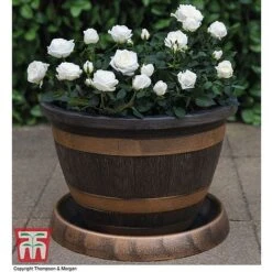 Wooden Barrel Effect Tower Pot -Garden Pro Shop WOOD KB0330 E