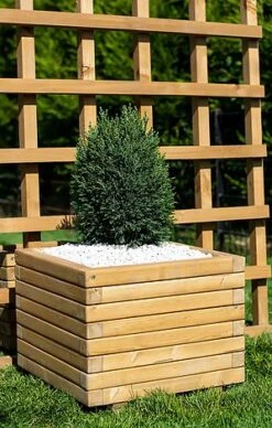 Medium 50cm Square Wooden Planter