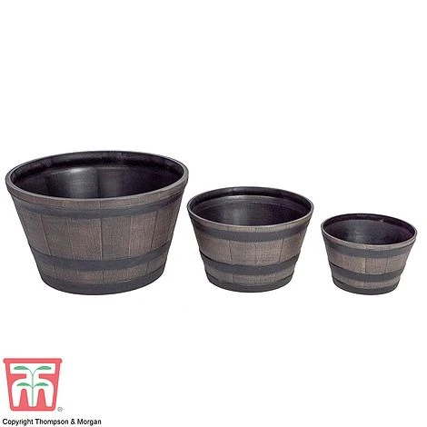 Wooden Barrel Effect Planter – Medium 6 Wooden Barrel Effect Planter – Medium - Image 6