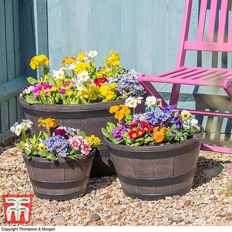Wooden Barrel Effect Planter – Medium 4 Wooden Barrel Effect Planter – Medium - Image 4