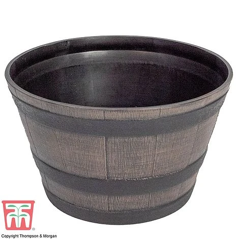 Wooden Barrel Effect Planter – Medium 2 Wooden Barrel Effect Planter – Medium - Image 2